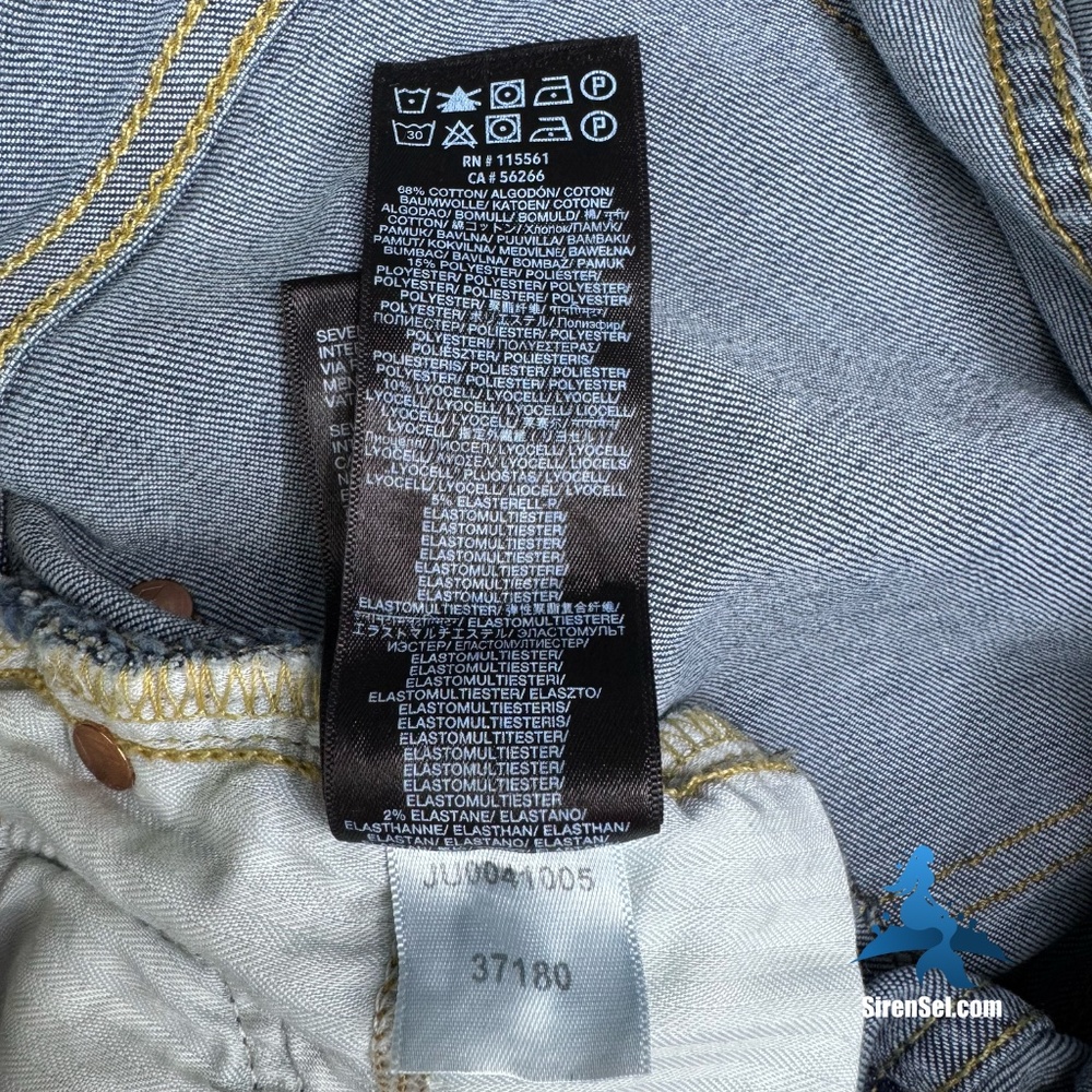 1233 7 For All Mankind Gwenevere Skinny Jeans - Size 30 - Blue - Picture 15 of 16